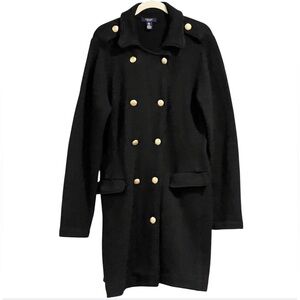 Chaps Ralph Lauren Vintage Lambs Wool Blend Sweater Coat Military Style Size XL